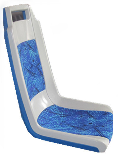 Asientos de autobús de plástico ergonómico de color azul moldeado de 425 mm de ancho forma delgada