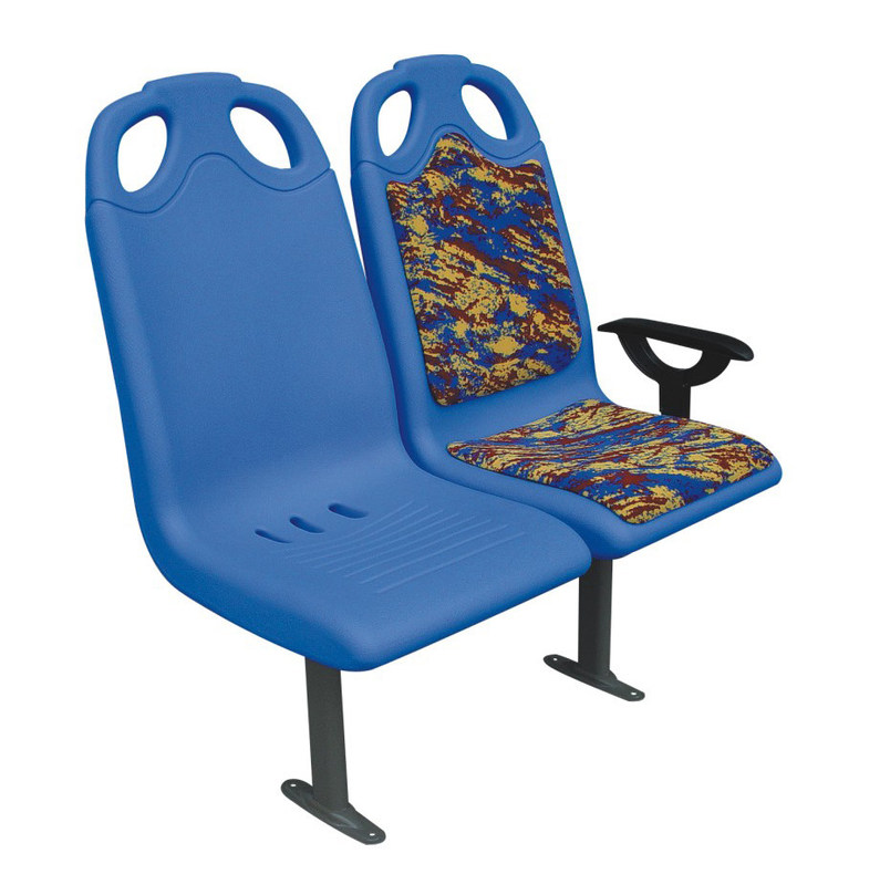Estrutura de marco de acero asientos de autobús de metro de varios colores montado en el lado