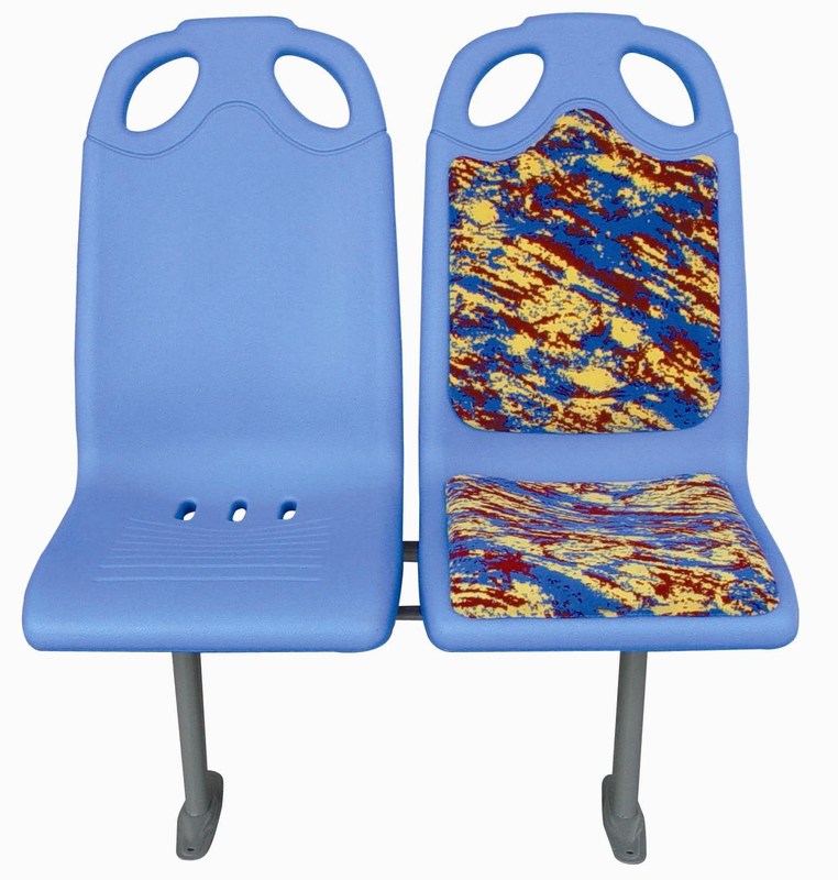 Moldeados en forma de un solo uso asientos de plástico para autobuses, asientos cómodos para autobuses resistentes a la corrosión